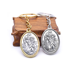 Oval Metal <b>Keychain</b> Zinc Alloy Embossing Printing Gold White K Handmade <b>Personal</b> Gift - Product Image 3