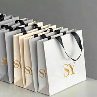 Tas Kertas Putih 230gsm Berkualitas Tinggi yang Dapat Didaur Ulang, Tersedia Warna & Logo Kustom untuk Kemasan Hadiah Parfum dan Belanja Sepatu