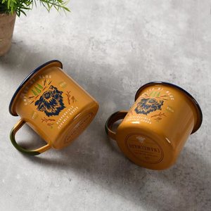 Caneca Esmaltada de Metal para Acampamento 4/8/12oz Portátil com Borda Arredondada e Logotipo Personalizado para Atacado - Product Image 2