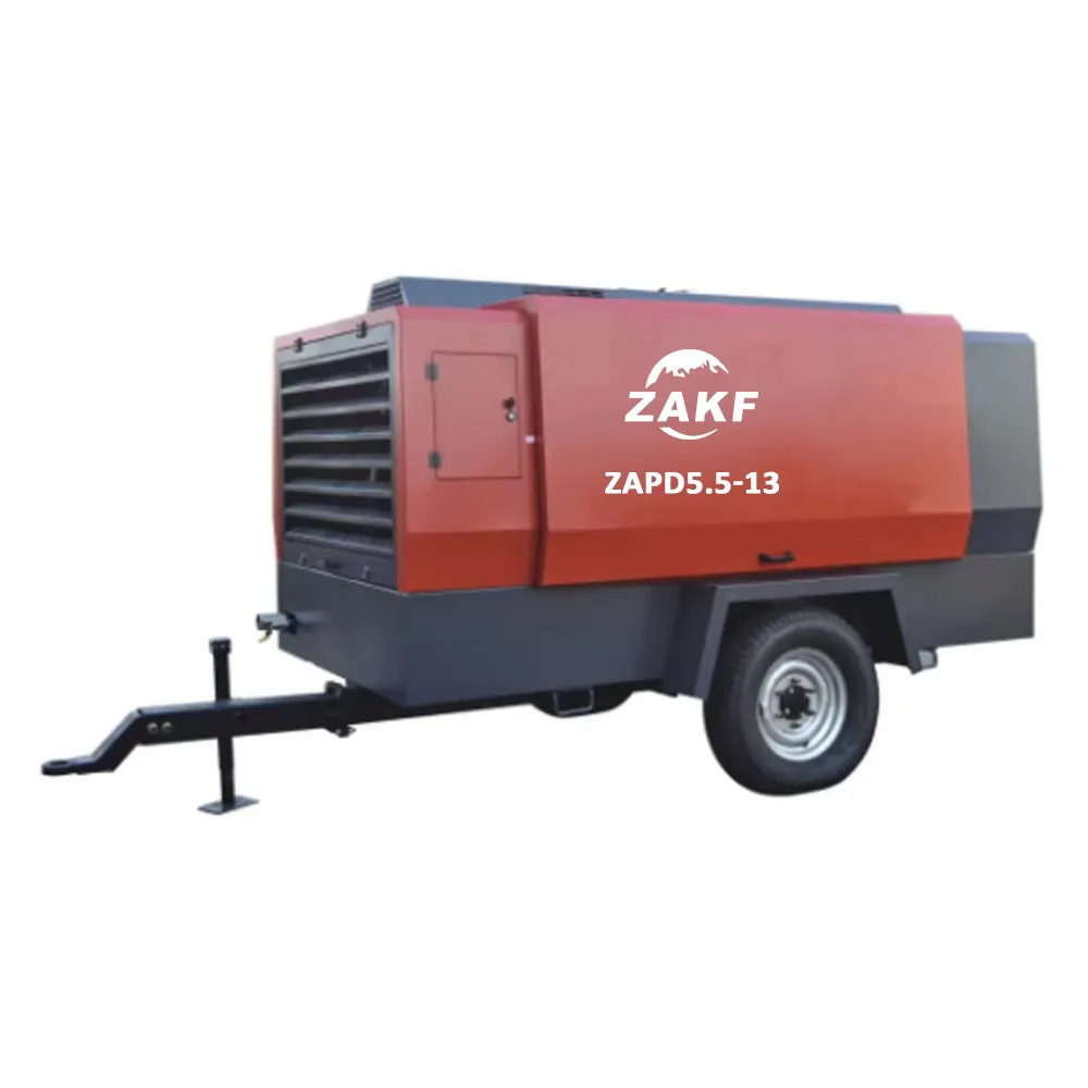 סין מצטיין 13bar 73.5KW 195CFM נייד מדחס אוויר מדחס מנוע דיזל