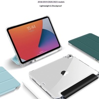 Étui de protection pour iPad 9ème génération avec emplacement pour stylet, nouveau modèle 2021 pour tablette 10,2 pouces, transparent givré, dessin animé