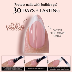 XCOATTIPS Faux Ongles Réutilisables en Gros Courts Carrés Couverture Complète French Manucure Gel Doux X Coat Tip Faits à la Main à Coller - Product Image 4