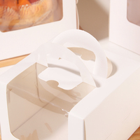 Boîte à dessert 3 4 6 design en gros Boîte en papier pour gâteau à emporter Muffin avec planches et fenêtre Boîte d'emballage pour gâteau