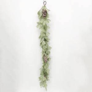 Guirlande de feuilles de <span class=keywords><strong>sapin</strong></span> artificielles de 153cm pour décor de Noël, guirlande de <span class=keywords><strong>faux</strong></span> pin vert pour décoration de fête à la maison de mariage - Product Image 1