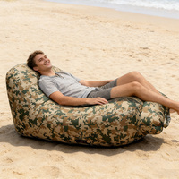 YUEMAI Fauteuil gonflable d'extérieur pliable et imperméable camouflage, chaise longue gonflable pour la détente