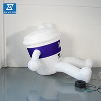 Tasse gonflable de pot de boisson de simulation de bouteille de boisson, bouteilles gonflables de tasses de café avec des jambes,