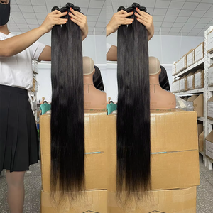 Extensions de cheveux humains en tissage 4c, cheveux humains Remy américains, sans perte ni nœuds, double trame machine, noir naturel, vente en gros - Product Image 2