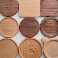 Dessous de verre en bois d'acacia gravé au laser avec logo personnalisé Tapis de table rond pour usage domestique Porte-gobelets et coussin isolant pour boissons
