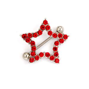 Anillos de pezón de estrella de cinco puntas de acero inoxidable al por mayor, joyería para <span class=keywords><strong>piercing</strong></span> de cuerpo humano, protectores de pezón de cristal hechos a medida - Product Image 3
