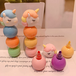 Cute <strong>Unicorn</strong> Macaroon Design Creative <strong>Highlighter</strong> with Pastel Colors Plastic Body School Use - Product Image 2