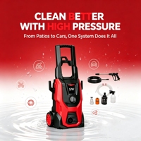 Nettoyeur haute pression électrique vertical 1600W à eau froide pour le nettoyage des surfaces de la maison, des voitures, des patios et des allées