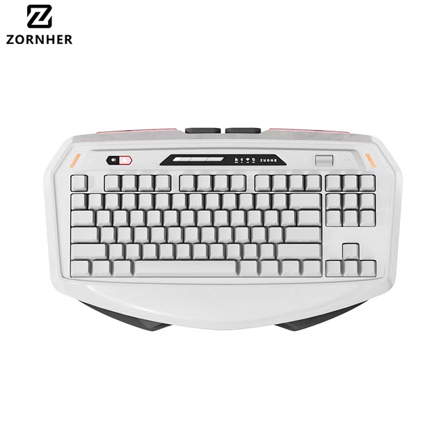 Zornher Max870 Hot Swappable Gaming Keyboard 87 Keys Tri Mode Mechanical Keypad RGB Backlit Programmable Keyboard for Office