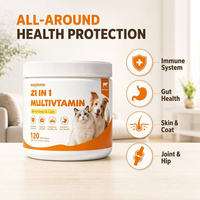 Waylemo 21 in 1 Multivitamin untuk Anjing dan Kucing Suplemen Vitamin Hewan Peliharaan Suplemen dan Vitamin Anjing Rasa Daging Sapi 120 Soft Chews