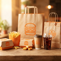 Boîte d'emballage alimentaire en papier jetable personnalisée pour la livraison de poulet frit et de frites, idéale pour les restaurants et la restauration