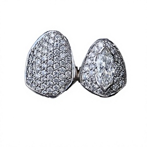 Grillz en Moissanite VVS1 au design élégant, bijoux dentaires, plaqué argent 925, sertissage griffe, taille brillant, unisexe - Product Image 3