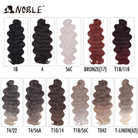 Für Noble Hari 24 Zoll für Ombre Blonde Long Body Wave Haar verlängerungen Frauen Häkel borten Fake Hair Weaving High Temperature