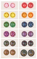 Boutons en bois ronds faits à la main de 15 mm, colorés, de haute qualité, écologiques et durables, à 2 trous, avec dos plat poli pour vêtements
