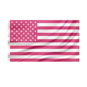 48 시간 뜨거운 판매 100% 폴리에스터 그로밋 핑크 아메리카 방 장식 사용자 정의 크기 디자인 미국 래퍼 깃발