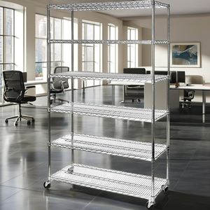 5-Layer Chrome <strong>Wire</strong> Storage Trolley <strong>Rack</strong> Electrostatic Discharge Printed Circuit Board Reel Shelf Stacking <strong>Racks</strong> Shelves - Product Image 3
