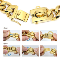 Chaîne en or personnalisée pour collier de chien, chaîne en acier inoxydable robuste pour animal de compagnie, lien cubain pitbull collier pour chien, chaîne collier et laisse pour chien
