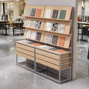 एल्यूमीनियम प्रोफ़ाइल डिचेबल पर्यावरण के अनुकूल आसान असेंबली डिस्प्ले रैक टाइल डीवीडी नमूना शेल्फ मध्य द्वीप मंजिल रैक - Product Image 3