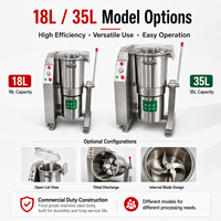 Robot culinaire professionnel 18L 35L pour viande et légumes, hachoir mélangeur en acier inoxydable, équipement de préparation de houmous