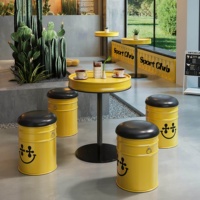 Ensemble de meubles de bar vintage rétro en forme de baril de bière, table et tabourets pour bar à domicile, pub, café, restaurant, OEM ODM