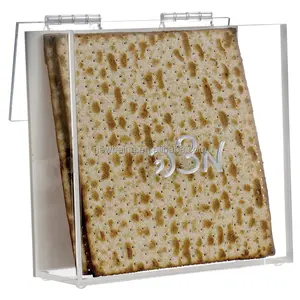 Pesach/ Pesach Seder için Passover akrilik Flip Top Matzah kutusu dekor