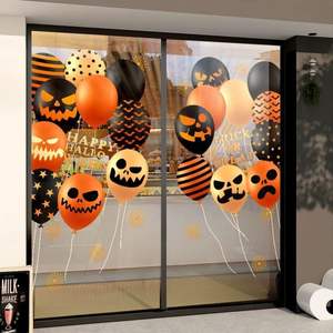 Autocollants pour fenêtre de Halloween Autocollants de <span class=keywords><strong>film</strong></span> électrostatique de scène de ballon de crâne pour l'installation d'événement de porte en verre Fournitures de vacances - Product Image 5