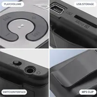 Lecteur MP3 USB portable mini à clip Clé C, Walkman en métal durable, lecteur multimédia musical, son HiFi, prend en charge les cartes Micro SD TF pour