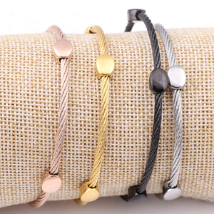 Bracelet en Câble Or Rose 3 mm Perles Rondes Acier Inoxydable Bijoux de Mode pour Femmes Cadeau - Product Image 2