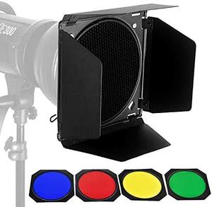 <span class=keywords><strong>Godox</strong></span> — porte de grange BD-04 avec grille en nid d'abeille et filtres à Gel de 4 couleurs pour réflecteur Standard de 7 pouces - Product Image 5