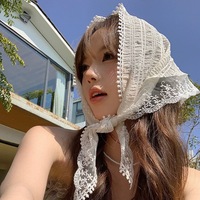Bandanas de cheveux en dentelle pour femmes Foulard de mode Bandeau Triangle français Accessoires de cheveux pour femmes filles