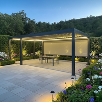 WishOutdoor Umweltfreundlicher Hitzebeständiger Aluminium-Pavillon mit Klappbarem Sonnenschutzdach für Luxuriöse Villen im Nahen Osten und Terrassen