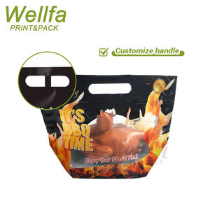 Embalaje de pollo asado laminado con logotipo personalizado con cierre hermético y asa para bolsas de pollo asado de plástico antivaho a la parrilla - Product Image 3