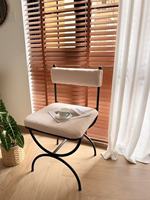Chaise de salle à manger commerciale de style français vintage, design minimaliste, moderne du milieu du siècle, en fer, pour hôtel et restaurant, avec dossier de canapé.