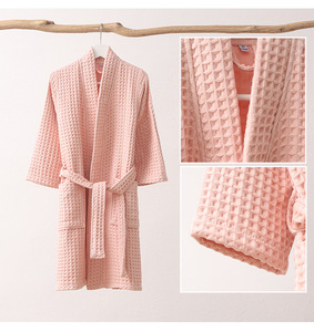 Luxury100% Cotton Double-Layer <strong>Waffle</strong> Bathrobe Unisex Parent-Child Children's Bathrobe Sleep <strong>Robe</strong> <strong>for</strong> Home Hotel - Product Image 2