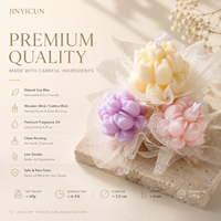Vela Aromática Personalizada con Ramo de Tulipanes, Vela Floral Hecha a Mano con Cera de Soya, Recuerdo de Boda, Regalo, OEM, ODM, Marca Privada, Venta al Por Mayor