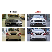 Kit carrosserie complet pour Mercedes Benz Classe C W204 2011-2014, mise à niveau C63 AMG : pare-chocs avant et arrière, capot, phares, feux arrière, rétroviseurs latéraux