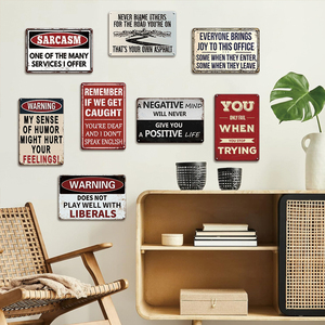 Plaque murale en métal pour bureau, <span class=keywords><strong>humour</strong></span> sarcastique, avertissement, décoration murale, cadeau pour collègue - Product Image 2