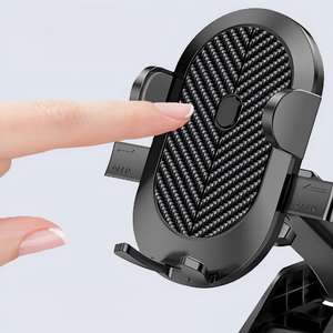 Support de téléphone de voiture flexible 2-en-1 en ABS avec fixation adhésive puissante pour tableau de bord, compatible iPad, noir, stable et sécurisé - Product Image 2