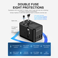 PD35W GAN World Adaptor perjalanan, pengisi daya Cepat Adaptor Usb colokan internasional pengisi daya Adaptor perjalanan Universal dengan kabel C