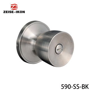 Durable Modern <strong>Matte</strong> <strong>Black</strong> Stainless Steel Interior Privacy <strong>Door</strong> <strong>Knob</strong> with 3 Keys Anti-Theft Rectangle Design - Product Image 5