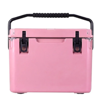 Glacière isotherme portable moderne de haute qualité 25L en PE rotomoulé, étanche, pour aliments et pêche, avec panneau solaire, réutilisable, pour 7 jours de conservation de la glace