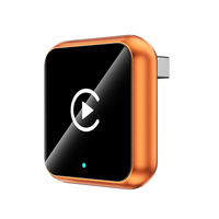 Último Modelo de Carplay Inalámbrico para Auto, Mini Carplay USB con Pantalla de Vidrio Metálico Naranja, Compatible con Android Auto
