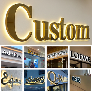 Insegna Personalizzata <span class=keywords><strong>con</strong></span> Lettere Retroilluminate a LED, Logo 3D in Metallo Tagliato al Laser, Targhetta in Acciaio Inossidabile per Reception Aziendale, Nome Azienda - Product Image 5