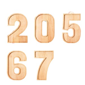 Décoration de table de Noël 2026 en bois, chiffres décoratifs réutilisables, style moderne, pour adultes, à poser sur le bureau - Product Image 5