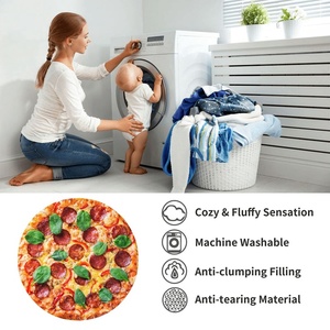 Manta Redonda Personalizada al por Mayor con Diseño de <span class=keywords><strong>Pizza</strong></span> Pepperoni, Manta de <span class=keywords><strong>Pizza</strong></span> de 60 Pulgadas, Tamaño Adulto - Product Image 5