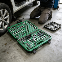 Coffret d'outils à clés à douilles professionnel 150 pièces, complet pour mécanicien, en chrome vanadium, pour réparation automobile, avec clés Torx - Vente chaude