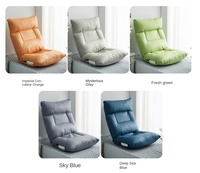 Fauteuil convertible rond imperméable au design moderne, petit canapé tatami, lit paresseux avec coussin de dossier pliable en mousse à mémoire de forme